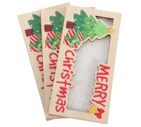 VERDANVERSE 3pcs Wooden Christmas Money Holder Portable DIY Cash and Card Organizer for Holiday Party Favors Multifunctional Wooden Holiday Holder for Cash Business Cards Photos Compact