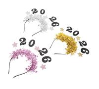 VERDANVERSE 3pcs Year's Decorative Headband Stars and Tinsel Happy Year Party Supplies for Women's Hair for Chinese Year Celebration