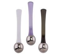 VERDANVERSE 3Pcs Zinc Alloy Eye Massage Spoon Set Facial Cream Applicator Sticks Plastic Eye Cream Scoop White Dark Green for Anti-Aging and Dark Circles