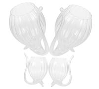 VERDANVERSE 4 Pcs Creative Transparent Striped Wine Glass Heat Resistant Glass Beverage Cups for Parties Bars Weddings Stylish Unique Design
