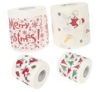 VERDANVERSE 4 Rolls Christmas Patterned Toilet Paper Festive Xmas Printed Tissue for Bathroom Decor Holiday Essential with Santa Tree Gift Box Designs Suitable for Home Classroom Restaurant