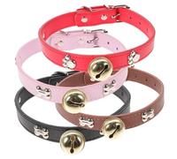 VERDANVERSE 4pcs Adjustable Livestock Collars with Bells for Goats Sheep Cows Horses Non-slip Animal Husbandry Supplies in Red Brown Decorative and Practical Grazing Accessories