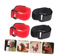 VERDANVERSE 4pcs Adjustable Rooster Neck Belts Noise Poultry Collars with Ring Buckle and Sticky Strap Flexible Fit for Farm Roosters to Reduce Crowing and Prevent Disturbance