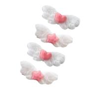 VERDANVERSE 4pcs Angel Wing Hair Pins Decorative Hair Clips White Cloth and Metal Cute Stylish Versatile Barrettes for Women and Teens Everyday Wear