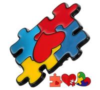 VERDANVERSE 4pcs Autism Awareness Rainbow Puzzle Brooch Pins Bright Enamel Lapel Pins for Clothes Backpacks Hats Heart Shaped Breastpin Accessories for Women and DIY Crafts
