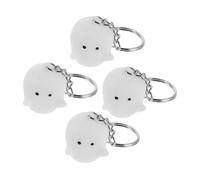 VERDANVERSE 4pcs Glow Dark Ghost Keychains Cute Backpack Charms for Students Durable Halloween Party Favors Unique Pendant Gifts