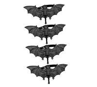 VERDANVERSE 4pcs Halloween Bat Napkin Rings Buckles Decorative Silver Alloy Napkin Holders for Party Table Setting Creative Spooky Bat Design for Family and Friends Dinner