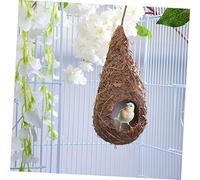 VERDANVERSE 4pcs Handwoven Straw Bird Nests Hanging Bird Breeding Caves for Balcony Garden and Resting Place