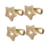 VERDANVERSE 4pcs Hollow Star Tooth Grill Caps for Men Women Glitter Sparkly Gold Mouth Jewelry Polished Hip Hop Teeth Ornaments Decorative Fake Golden Charms for Parties and Rapper Accessories
