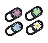 VERDANVERSE 4pcs Laptop Webcam Cover Slide Privacy Protective Covers for Notebook and Tablet, Ultra-thin Daisy Pattern Camera Shield, Anti-peeping Privacy Screen for On-the-go Use