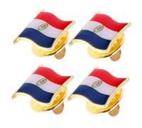 VERDANVERSE 4pcs Metal Iron Flag Lapel Pins for Men Women Paraguay National Identity Pin