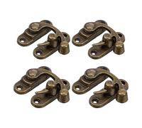 VERDANVERSE 4pcs Mini Swing Arm Latch Jewelry Latch Zinc Alloy Vintage Right Hook Clasp with Screws for Cabinet and Bag