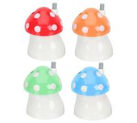 VERDANVERSE 4Pcs Mushroom Toothpick Holders Plastic Storage Case Toothpick Boxes for Home Office Restaurant Desktop Decor Portable Containers Random Color