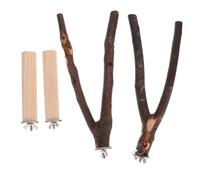 VERDANVERSE 4pcs Parrot Standing Rods Branches Natural Wood Perches Bark Claw Grinding Stick Bird Play Stand Toys for Cage Birds