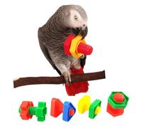 VERDANVERSE 4pcs Plastic Parrot Chewing Toys Set Bite Toys for Medium Large Birds Cage Training Iq Random Color