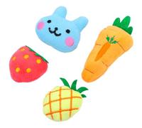 VERDANVERSE 4pcs Plush Catnip Toy for Cats Fruits Cartoon Shaped Interactive Chew Bite Toy Reduces Loneliness Suitable for Kittens and Senior Cats