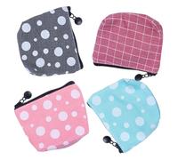 VERDANVERSE 4Pcs Portable Small Sanitary Pad Bag Key Pouch Coin Purse with Zipper for Travel Office School Oxford Cloth Organizer for Women