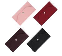 VERDANVERSE 4pcs Pu Leather Cash Envelope Wallets with Secure Snap Button Closure, and Flat Budget Envelopes for Cash Budgeting, Reusable and Classic Style for Travel and Shopping