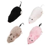 VERDANVERSE 4pcs Realistic Fake Mice Toys for Cats Wind-up Mouse Cat Toys Plush Rat for Indoor Kittens Sturdy Construction for Dogs
