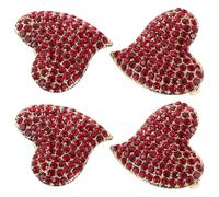 VERDANVERSE 4pcs Rhinestone Heart Brooch Pins for Women Elegant Red Love Lapel Pins for Valentine's Day Weddings Parties and Bridal Outfits Stylish Heart Brooches as Romantic