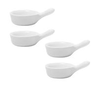 VERDANVERSE 4pcs Small Ceramic Condiment Cups with Handles, Dishwasher Safe and Easy to Clean, Portable Mini Sauce Dishes for Dining and Entertaining in White