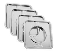 VERDANVERSE 4pcs Square Gas Stove Drip Pans Reusable Burner Covers Lightweight Removable Drip Trays for Easy Cleaning Compatible with Various Gas Range Models Space Saving Design