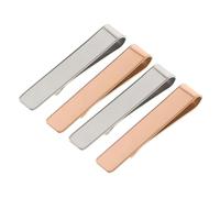 VERDANVERSE 4pcs Stylish Mirror Finished Stainless Steel Tie Clips and Cufflinks Elegant Business Accessories for Weddings Meetings and Formal Events Strong Hold and Durable Design