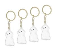 VERDANVERSE 4pcs Transparent Pet Memorial Box Keychain Visible Keepsake Urn for Dog Cat Hair Storage Creative Hair Collection for Puppy Kitten Memory Preservation