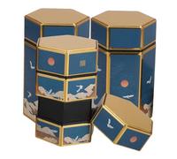 VERDANVERSE 4pcs Vintage Metal Tobacco Storage Jars Airtight Tinplate Containers with Lid Compact Pocket-Sized Small Metal Tin Boxes for Office and Travel Chinese Style Smoking Accessory