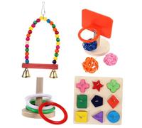 VERDANVERSE 4Sets Colorful Parrot Training Set Biting for Bird Intelligence Mental Stimulation and Healthy Playtime Cage