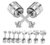 VERDANVERSE 5 Pairs Colorful Zirconia Stud Earrings for Women Stainless Steel Four-Prong Ear Studs Unique Fashion Earrings for Daily Wear