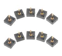 VERDANVERSE 5 Pairs Square Heel Tips for High Heel Shoes Sturdy Black 16mm x 16mm Heavy-Duty Pins for Shoe Repair and Silent Wear Resistance