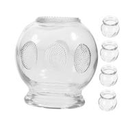 VERDANVERSE 5 Pcs Thick Glass Cupping Therapy Set for Back and Face Massage Traditional Chinese Vacuum Acupoint Cups with User Guidance Versatile Design for Muscle Relief and Relaxation