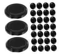 VERDANVERSE 50pcs Airtight Tinplate Lids for Glass Jars Reusable Covers for Canning Preserves and Storage Compatible with Mason Jars and Other Containers Black