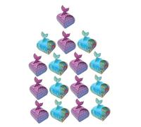 VERDANVERSE 50pcs Wedding Candy Boxes Set Small Present Boxes with Mermaid Design, Purple Blue and Aquatic Blue Colors, Candy Package Storage for Party and Celebration