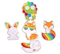 VERDANVERSE 5pcs Cartoon Animal Brooch Pins Mixed Style Cute Breastpins for Clothing Hats and Backpacks Durable Enamel Design for Playful Touch and Vibrant Mood