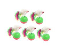 VERDANVERSE 5PCS Colorful Plush Rat Tumbler for Cats Interactive Cartoon Mice Design Plastic Material Home and Pet Store Use Cat Teaser Reduces Boredom and Encourages Exercise