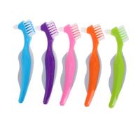 VERDANVERSE 5pcs Denture Toothbrush for Elderly Gentle Dual Head Design Compact Portable for Travel Cleaning for Oral Care at Home Nursing Homes