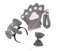 VERDANVERSE 5Pcs Elephant Costume Set with Elastic Headband Tail and Bow Tie Crafted Cartoon Animal Outfit for Adults Festive Performance Supplies for Party and Role Play