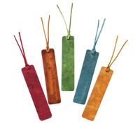 VERDANVERSE 5pcs Engravable Artificial Leather Bookmarks Vintage Style Delicate Book Marks for Reading, Versatile Book Markers for Women and Students, Reading Supply and Gift