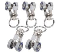 VERDANVERSE 5pcs Heavy Duty Curtain Track Rollers with Metal Dual Wheel Pulleys Smooth Sliding and Hold Curtain Steady Simple Design for Window Random Color