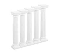 VERDANVERSE 5pcs Mini Roman Pillar Table Decoration White Plastic Sturdy Columns with Creative Design for Home and Micro Landscape Wedding Tabletop Decor