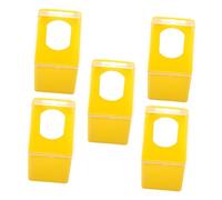 VERDANVERSE 5pcs Yellow Cage Hanging Pigeon Feeder with Clear Protective Lid Single Hole Bird Food Container and Water Dispenser for Doves Parakeets Quails and Poultry Plastic Feeding Box for