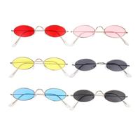 VERDANVERSE 6 Pairs Vintage Oval Sunglasses for Women Multi Colored Bright Lenses Party Eyewear Summer Beach Accessories