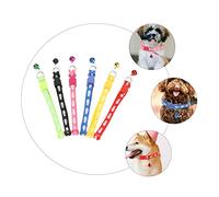 VERDANVERSE 6Pcs Adjustable Pet Dog Collar with Bell Adorable Printed for Cats and Dogs Safe Breakaway Buckle for Daily Wear Parties Christmas Birthdays Weddings