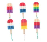 VERDANVERSE 6pcs Bath Shower Scrubber Sponge Exfoliating Ice Cream Shaped Body Washer for Men Women Soft Texture Material for Daily Skin Care and Cleaning