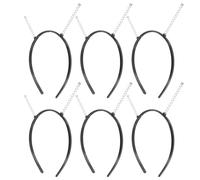VERDANVERSE 6pcs Headband for DIY Face Wash Headband Plastic Black with Teeth Light Weight Holds Hairbands in Place for Women Taking Shower Washing Face