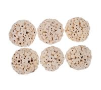 VERDANVERSE 6Pcs Natural Edible Soft Ball Chew for Birds Small Pets Guinea Pig Chinchilla Parrot Budgie Foraging and Teeth Cleaning Accessories