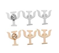 VERDANVERSE 6pcs Psychology Symbol Brooch Pins for Women and Men Vintage Alloy Lapel Pins in Gold and Silver Secure Clasp Backpack Badge Accessories for Doctors Nurses and Medical Staff
