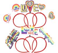 VERDANVERSE 6pcs Rainbow Hair Hoop for Women Pride Month Headband with Cloth and Plastic Material, Stay on Head Firmly Decorative Hair Accessory for Performance Party and Cosplay